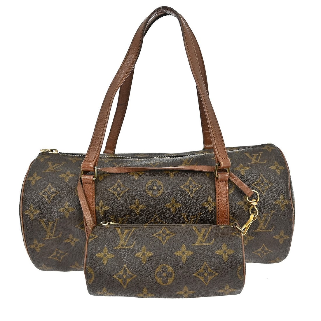 Louis Vuitton Papillon 30 Monogram Canvas Medium Brown Handbag: Louis Vuitton Papillon 30 Monogram Canvas Medium Brown Handbag This Louis Vuitton Papillon 30 handbag features the brand's iconic monogram canvas with brown leather double handles and a zip closure. T