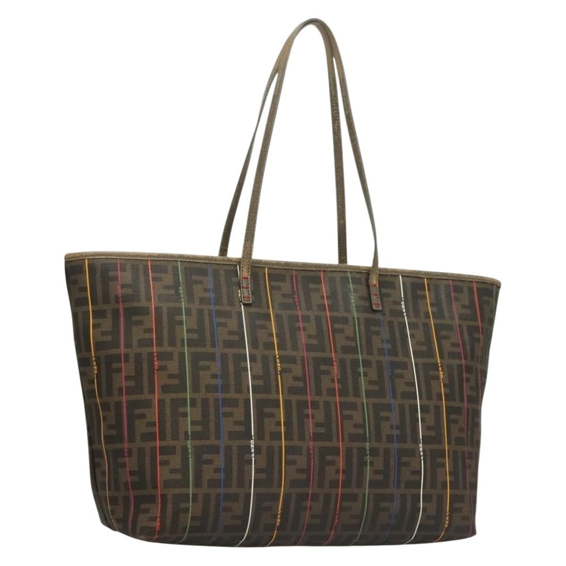 FENDI Zucca Canvas Tote Bag Brown Black Made in Italy: FENDI Zucca Canvas Tote Bag Brown Black Made in Italy This authentic FENDI Zucca Canvas Tote Bag features a stylish blend of brown and black hues, showcasing the iconic Zucca pattern. Expertly crafted