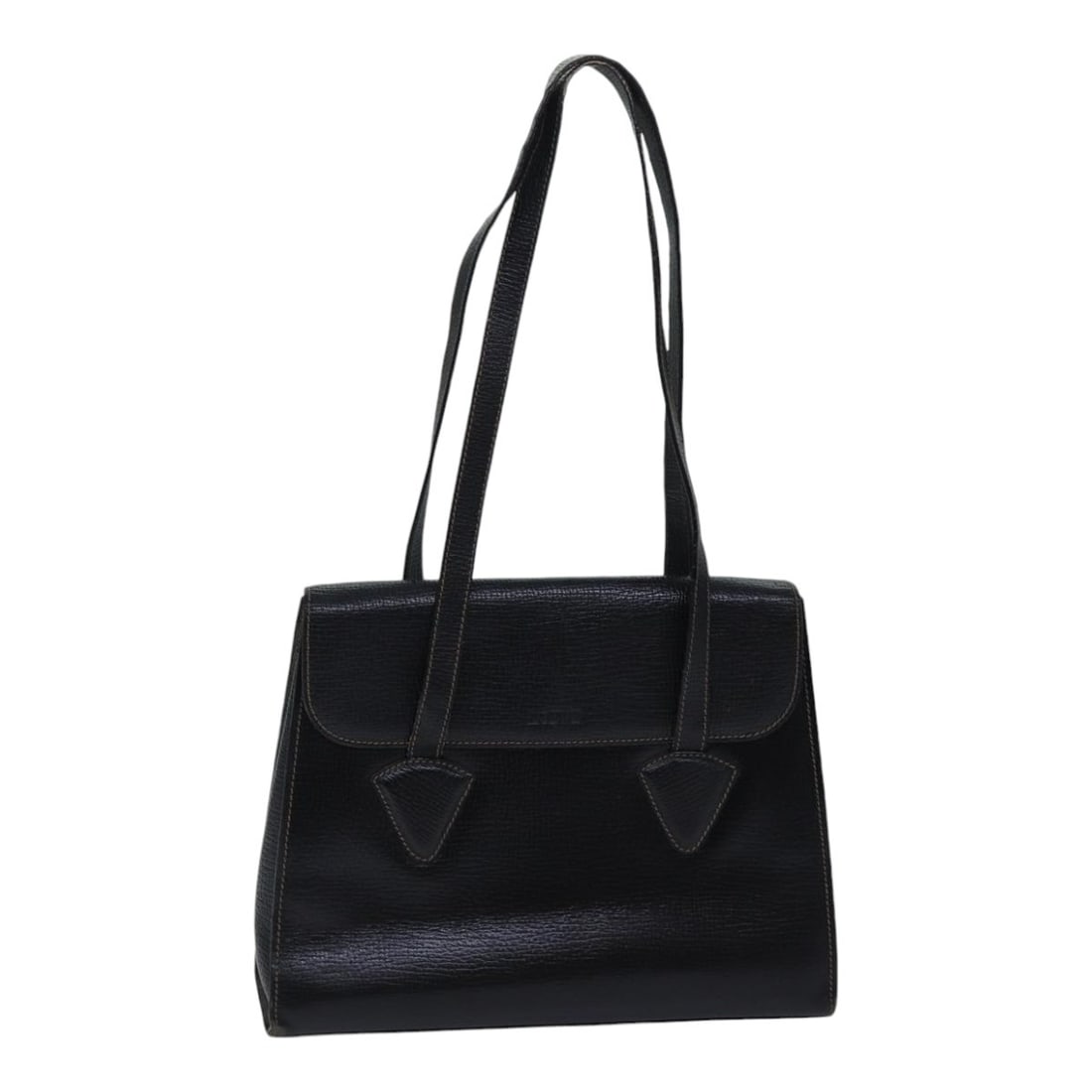 Loewe Black Leather Shoulder Bag with Gold Accents for Women: Loewe Black Leather Shoulder Bag with Gold Accents for Women This is a women's LOEWE shoulder bag crafted from black and gold leather. The bag features a spacious interior and is designed for shoulder