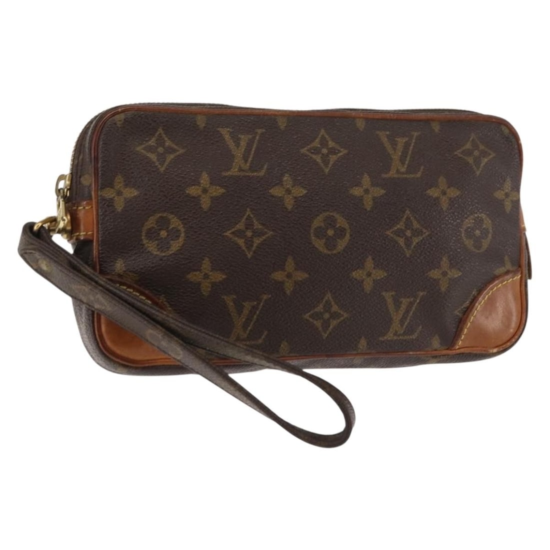 LOUIS VUITTON Monogram Marly Dragonne PM Clutch Bag M51827 France: LOUIS VUITTON Monogram Marly Dragonne PM Clutch Bag M51827 France This authentic LOUIS VUITTON Monogram Marly Dragonne PM Clutch Bag is a stylish accessory crafted from durable Monogram Canvas, showca