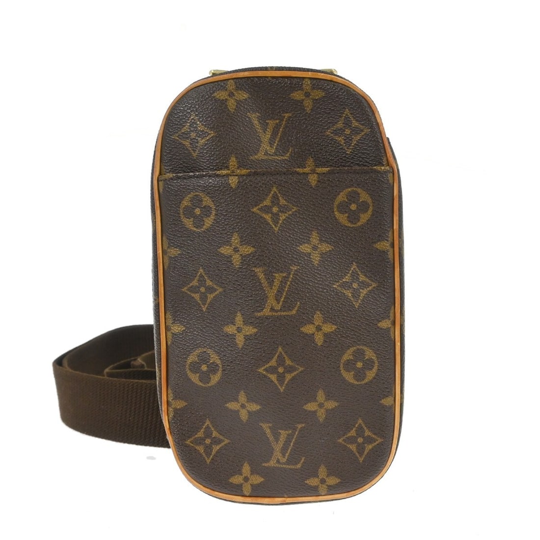Louis Vuitton Pochette Gange Monogram Canvas Small Bum Bag M51870: Louis Vuitton Pochette Gange Monogram Canvas Small Bum Bag M51870 This Louis Vuitton Monogram Pochette Gange Bum Bag features the iconic Louis Vuitton monogram canvas in brown with gold-tone hardware 