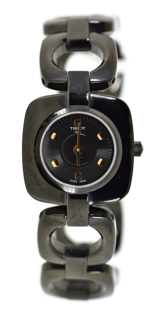 Tissot T-Trend Odaci-T Stainless Steel Quartz Watch T020.109.11.051.00 Authentic: Tissot T-Trend Odaci-T Stainless Steel Quartz Watch T020.109.11.051.00 Authentic The Tissot T-Trend Odaci-T is a stylish wristwatch crafted from durable stainless steel, featuring a sleek black dial. 