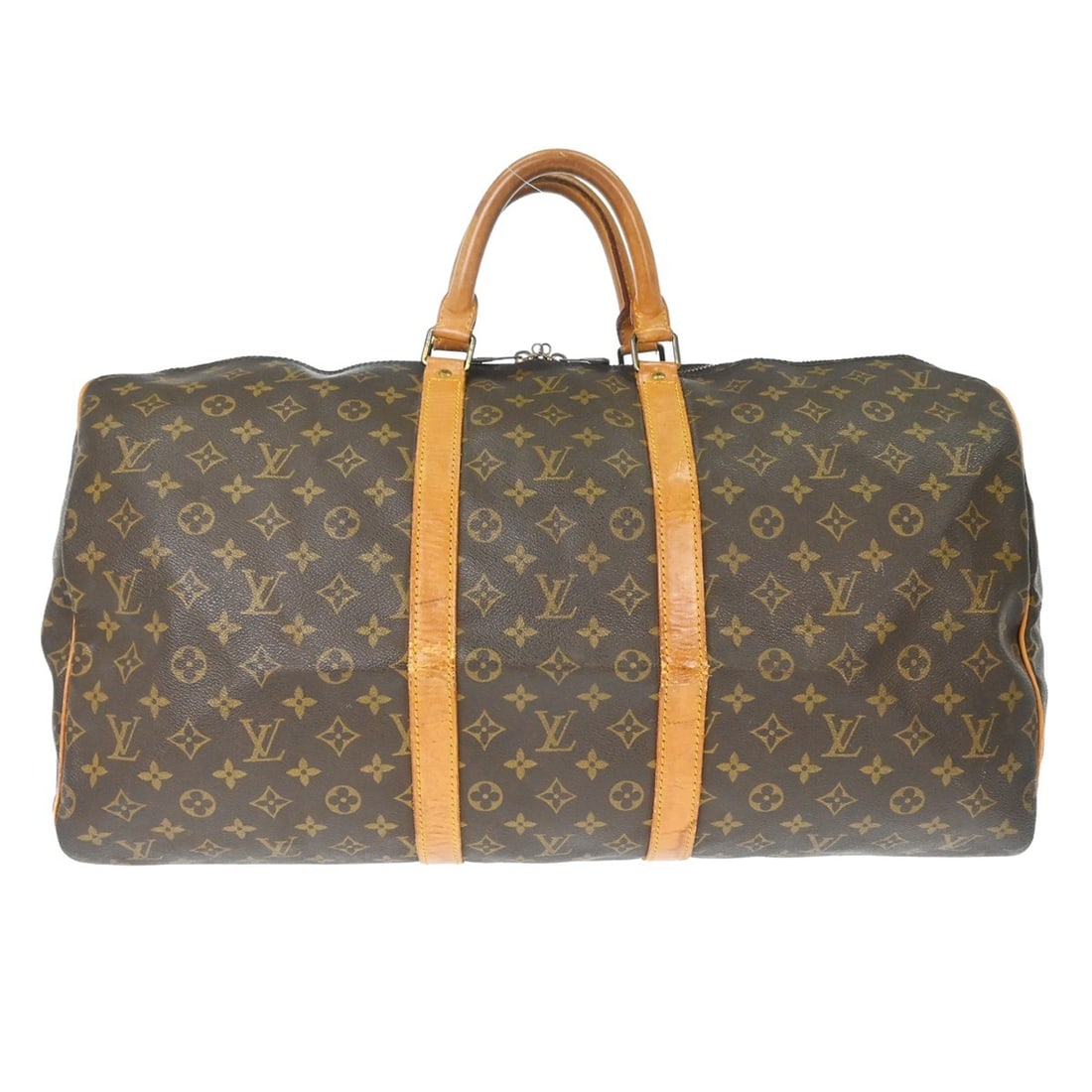 Keepall Monogram Canvas Travel Bag by Louis Vuitton 55cm: Keepall Monogram Canvas Travel Bag by Louis Vuitton 55cm This is a Louis Vuitton Keepall Bag featuring the iconic Monogram canvas in brown. Designed as a unisex travel accessory, it offers spacious st