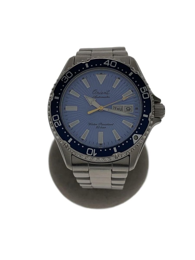 Orient Mako Blue Stainless Steel Men's Wristwatch: Orient Mako Blue Stainless Steel Men's Wristwatch This Orient Mako 75th Anniversary Limited Edition men's wristwatch features a blue dial and a stainless steel case and band. Made in Japan, the watch 