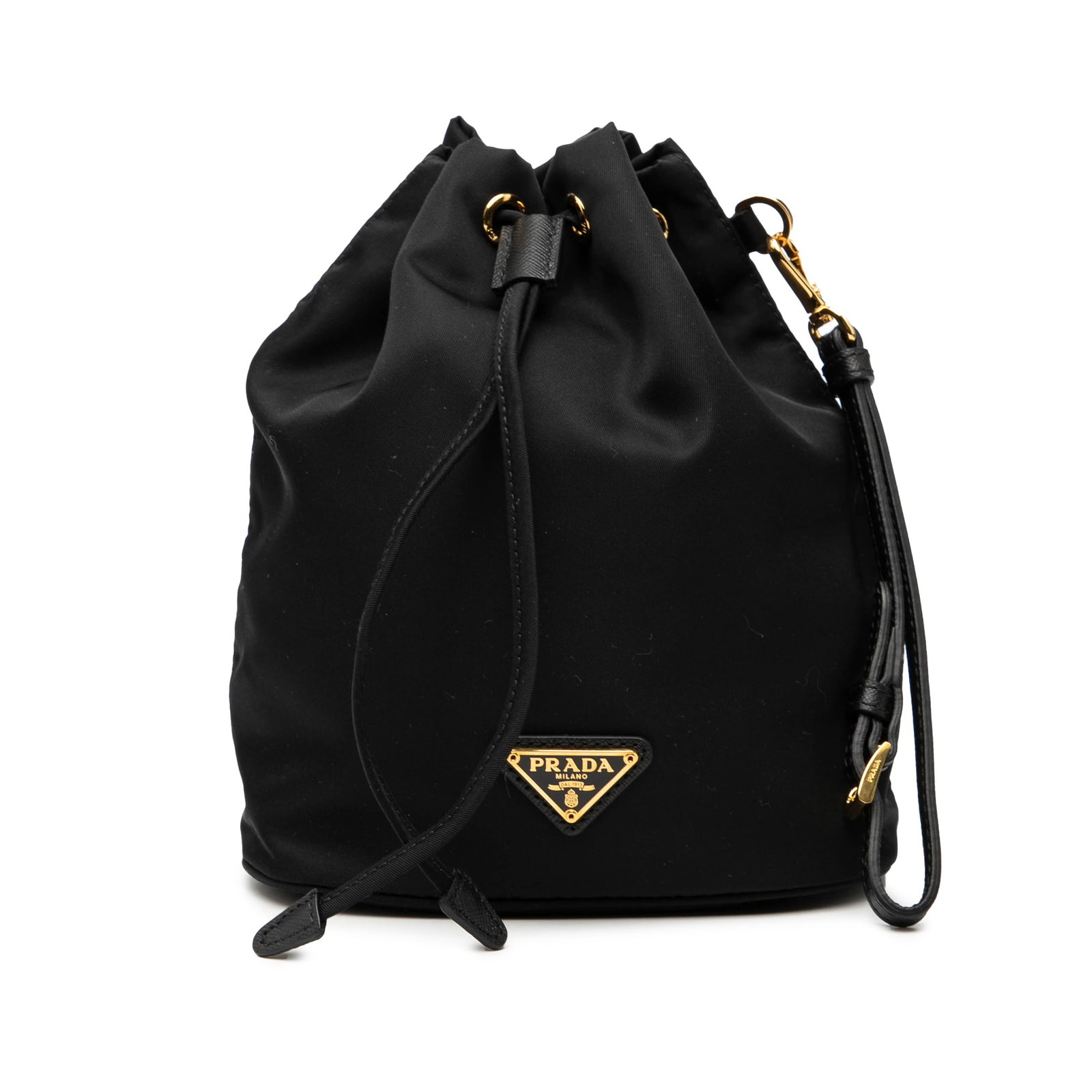 Prada Tessuto Black Nylon Drawstring Wristlet Pouch (1 of 7)