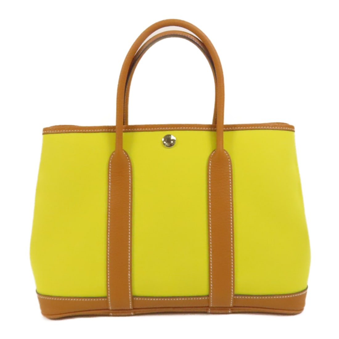 Hermes Garden Party TPM Lime Canvas Tote with Palladium Hardware (1 of 15)