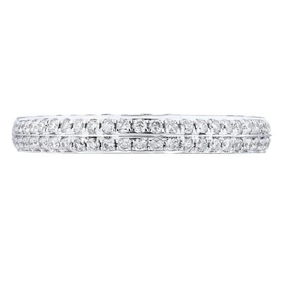 Rachel Koen 18K White Gold Diamond Eternity Band Size 6.5: Rachel Koen 18K White Gold Diamond Eternity Band Size 6.5 This elegant wedding band features 0.80 carat total weight of round cut white diamonds, set in a sleek 18K white gold band. The diamonds are g