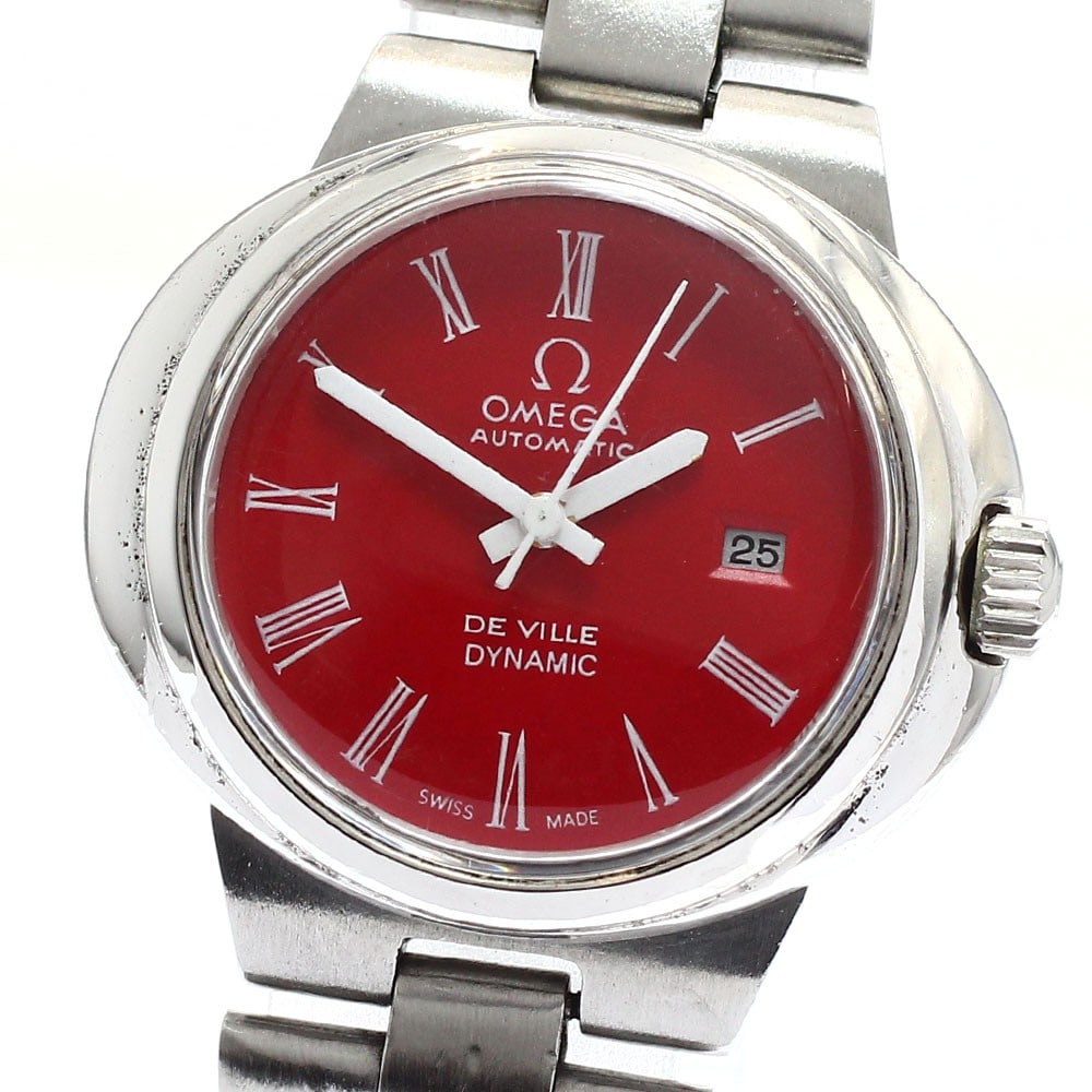 OMEGA De Ville Dynamic red dial automatic ladies wristwatch (1 of 6)