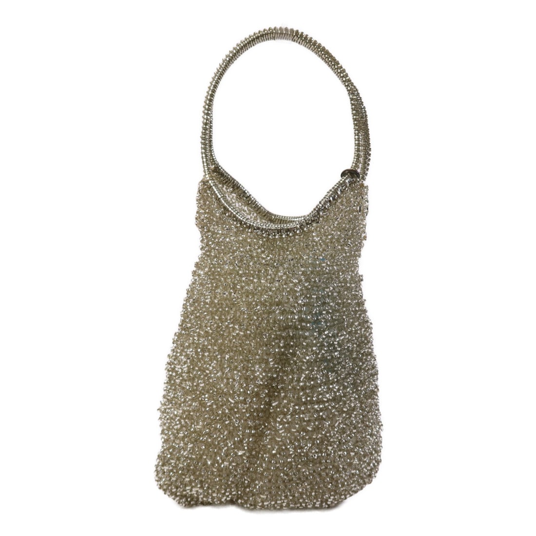 Gold PVC ANTEPRIMA Handbag with Silver Hardware: Gold PVC ANTEPRIMA Handbag with Silver Hardware This ANTEPRIMA handbag features a gold PVC exterior with silver-tone hardware. Designed in a regular size, the bag offers a stylish and functional acces