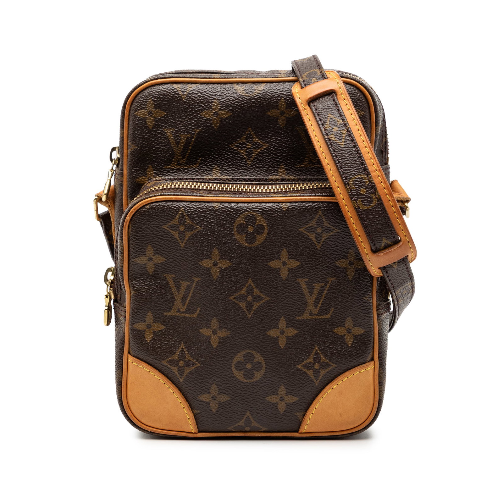 Louis Vuitton Amazone Shoulder Bag in Monogram Canvas with Leather Trim: Louis Vuitton Amazone Shoulder Bag in Monogram Canvas with Leather Trim This Louis Vuitton Monogram Amazone bag features the signature monogram canvas with vachetta leather trim and an adjustable shou