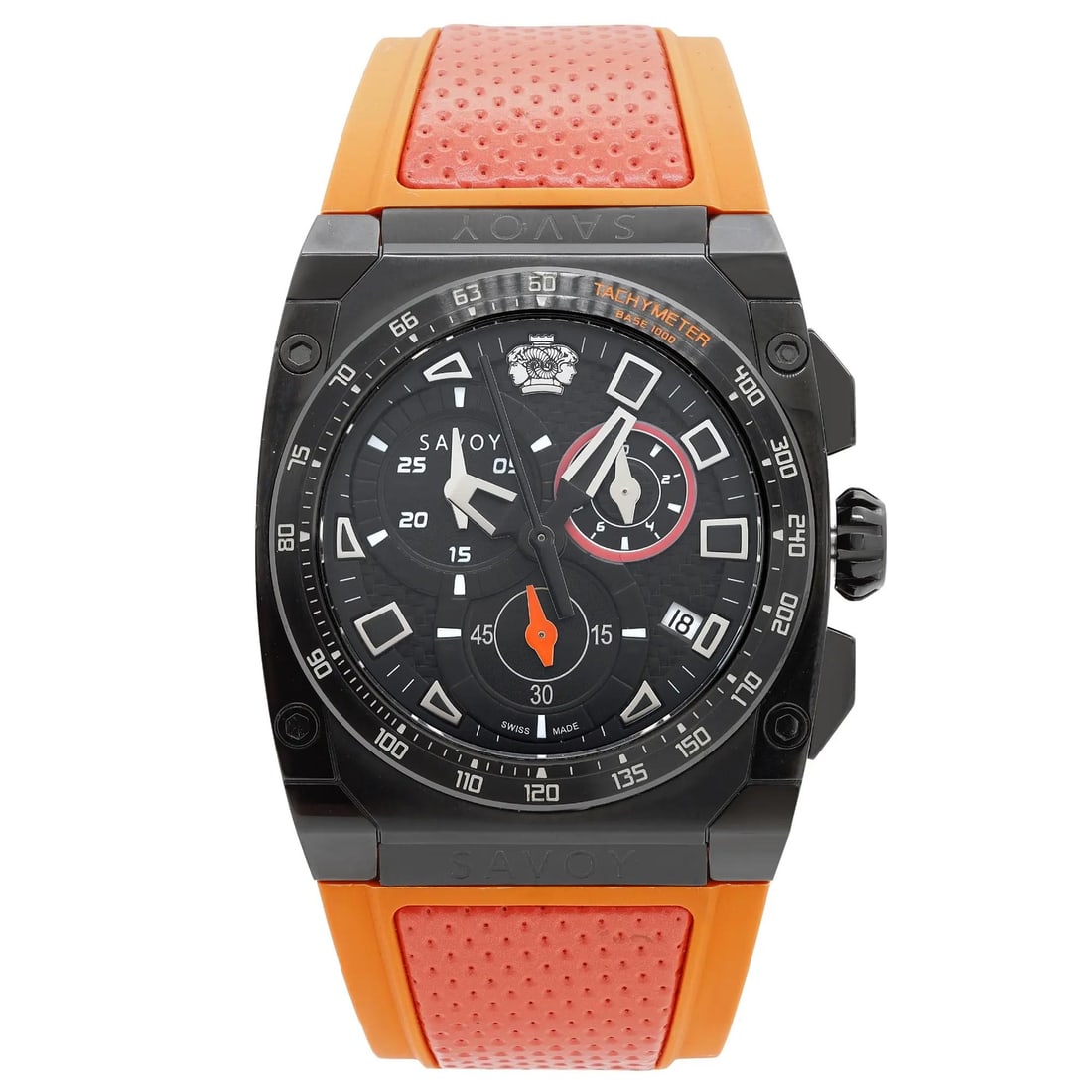 Savoy Icon Extreme Steel Chronograph Black Dial Men's Quartz Watch WM1.22C7TA.27: Savoy Icon Extreme Steel Chronograph Black Dial Men's Quartz Watch WM1.22C7TA.27 The Savoy Icon Extreme Steel Chronograph is a striking men's wristwatch designed for casual wear. It features a bold bl