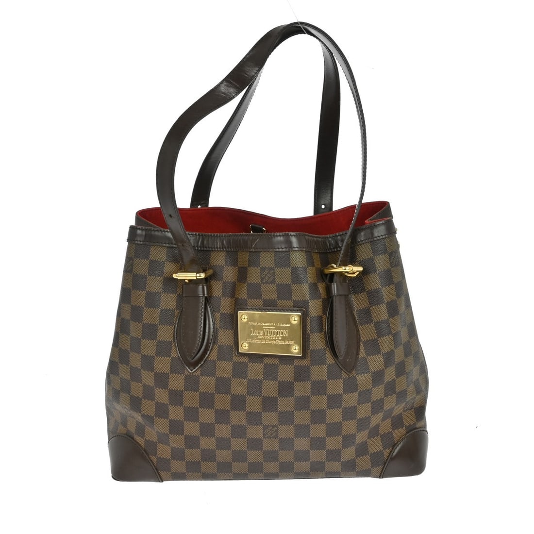 Louis Vuitton Hampstead MM Ebene Damier Canvas Medium Tote Handbag: Louis Vuitton Hampstead MM Ebene Damier Canvas Medium Tote Handbag This Louis Vuitton Hampstead MM tote bag features the iconic Ebene Damier canvas with leather trim and Alcantara lining. Designed in 