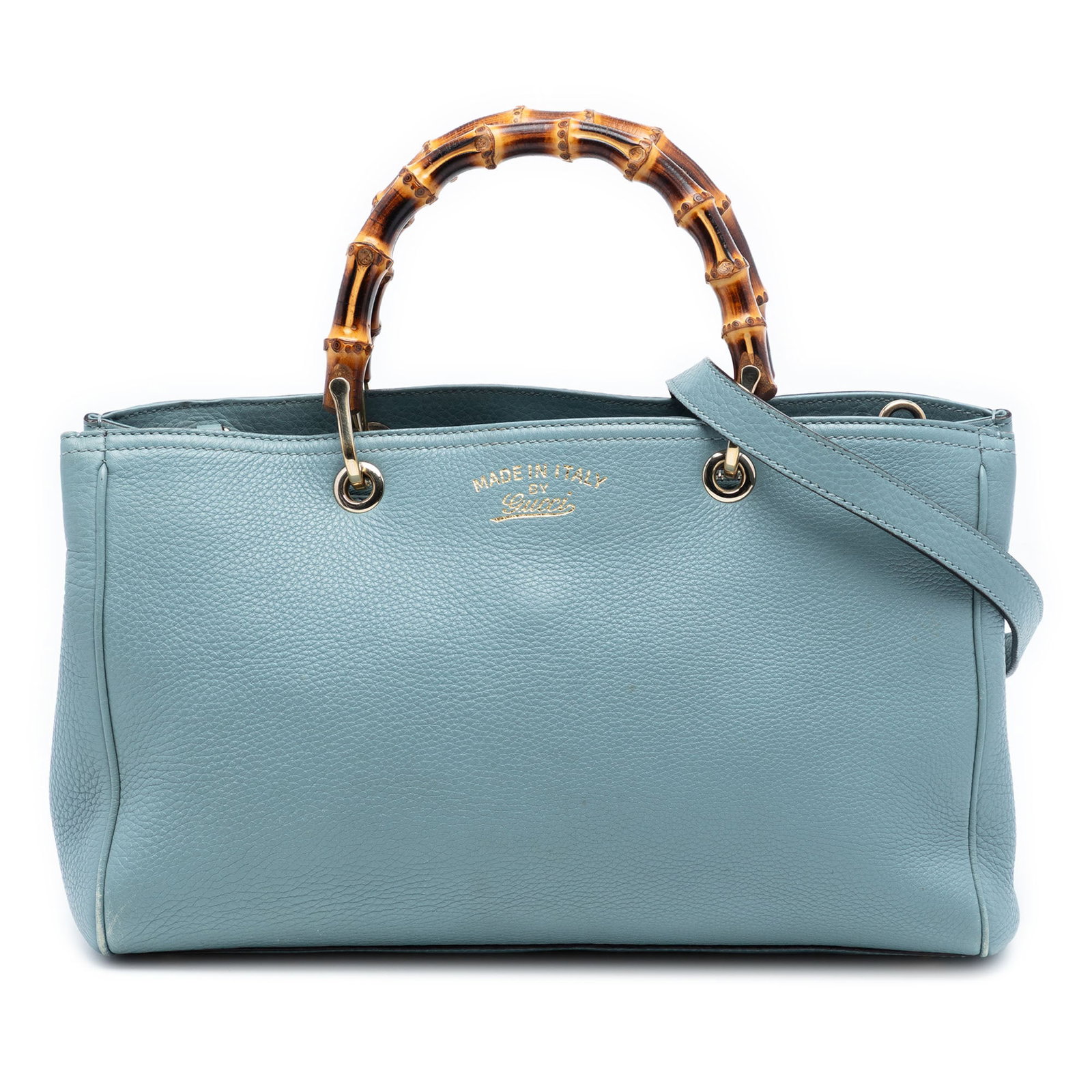 Gucci Bamboo Handle Medium Leather Satchel with Detachable Strap (1 of 7)