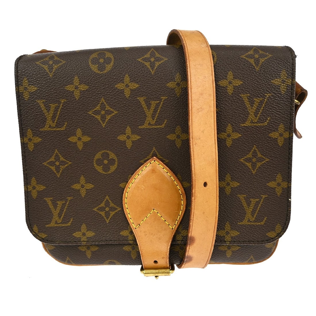Cartouchiere Shoulder Bag by Louis Vuitton Monogram Canvas Brown: Cartouchiere Shoulder Bag by Louis Vuitton Monogram Canvas Brown This Louis Vuitton Cartouchiere handbag features the iconic monogram canvas and is designed for women. It comes in a classic brown colo