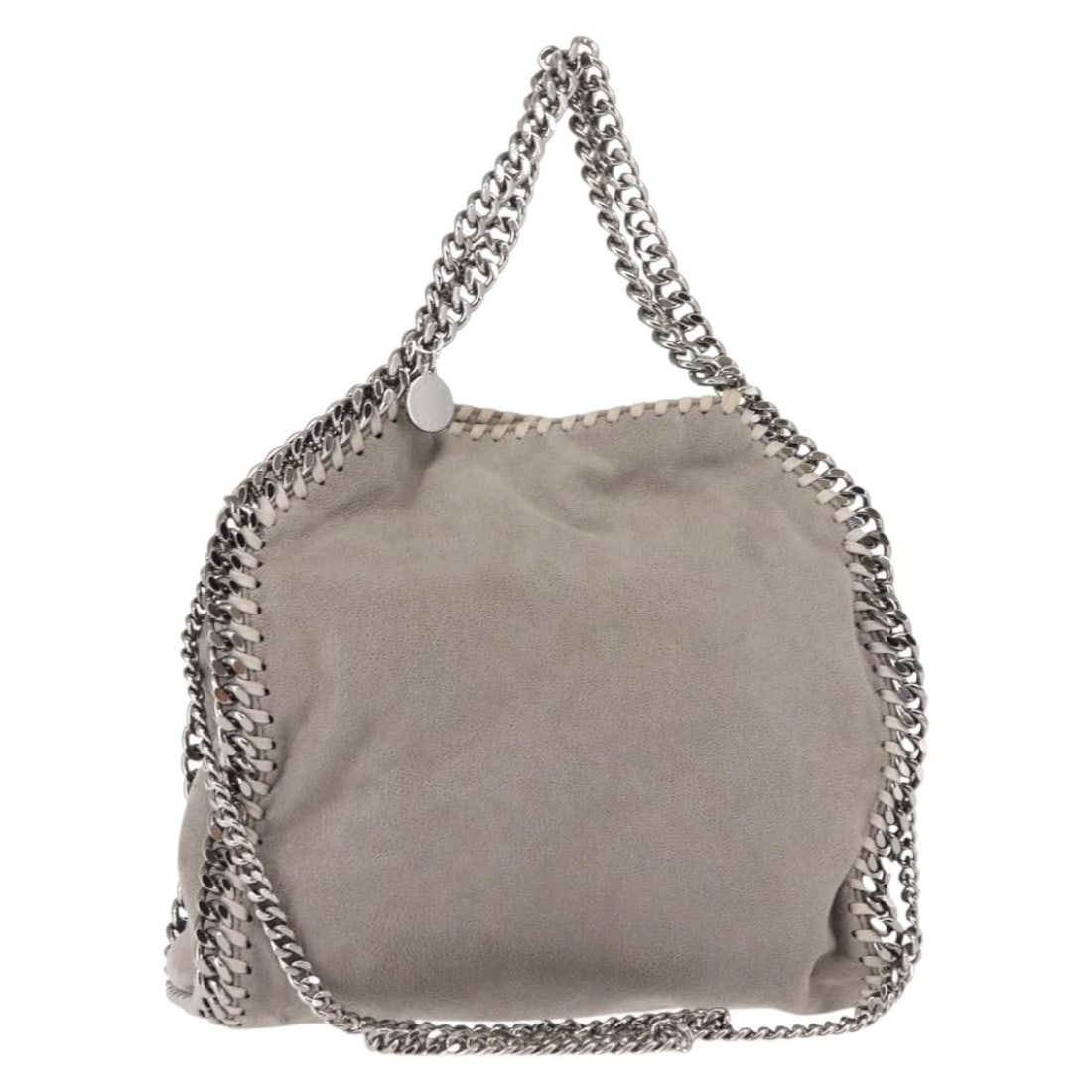 Stella McCartney Falabella Suede Fold Over Crossbody Bag Gray: Stella McCartney Falabella Suede Fold Over Crossbody Bag Gray This Stella McCartney Falabella Fold Over Crossbody Bag for women is crafted from gray suede with a fold-over design and chain detail. It 