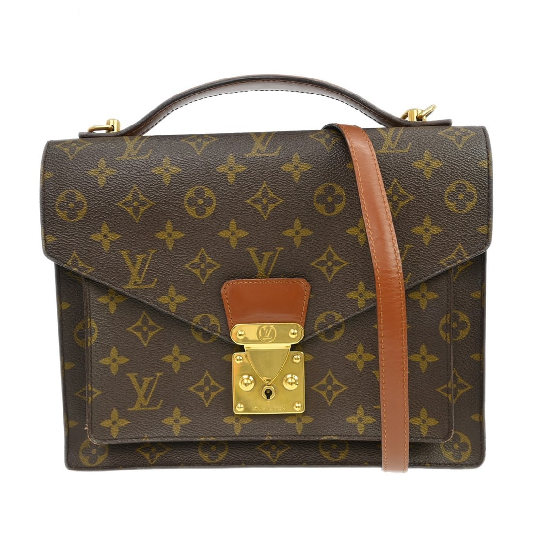 Louis Vuitton Monceau 28 Monogram Canvas Medium Business Bag M51185: Louis Vuitton Monceau 28 Monogram Canvas Medium Business Bag M51185 This Louis Vuitton Monceau 28 business handbag features the iconic monogram canvas exterior with a brown colorway and beige double h