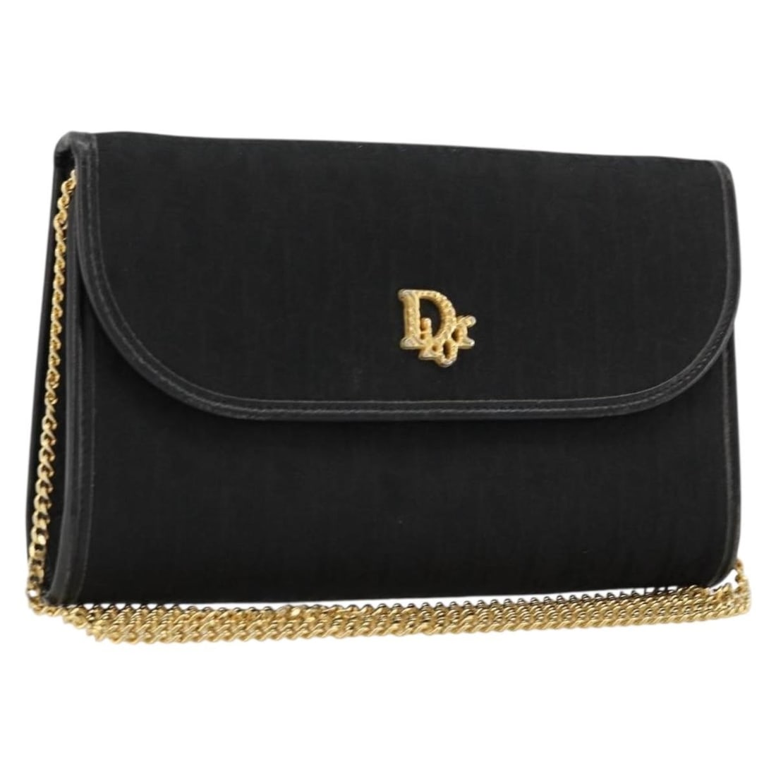 Christian Dior Trotter Canvas Black Gold Shoulder Bag: Christian Dior Trotter Canvas Black Gold Shoulder Bag This Christian Dior Trotter Canvas chain shoulder bag features a black and gold color scheme and is crafted from Dior's iconic Trotter canvas. Des