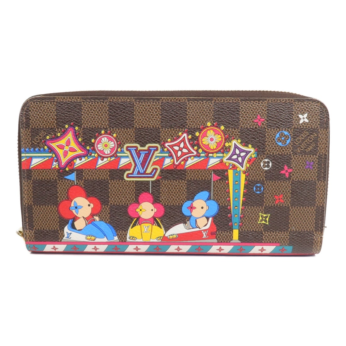 Louis Vuitton Damier Brown Zippy Wallet Vivienne Bumper Cars GHW (1 of 2)