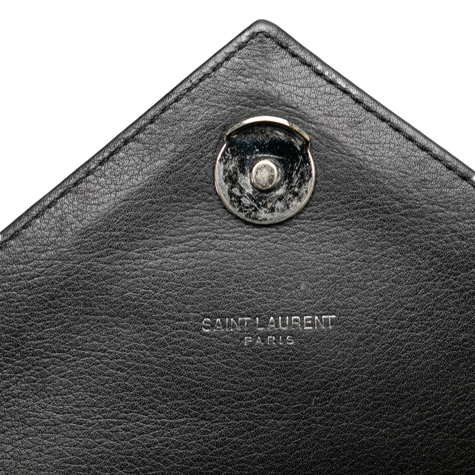 Saint Laurent Black Medium Monogram Heart Patchwork Chain Wallet - 7
