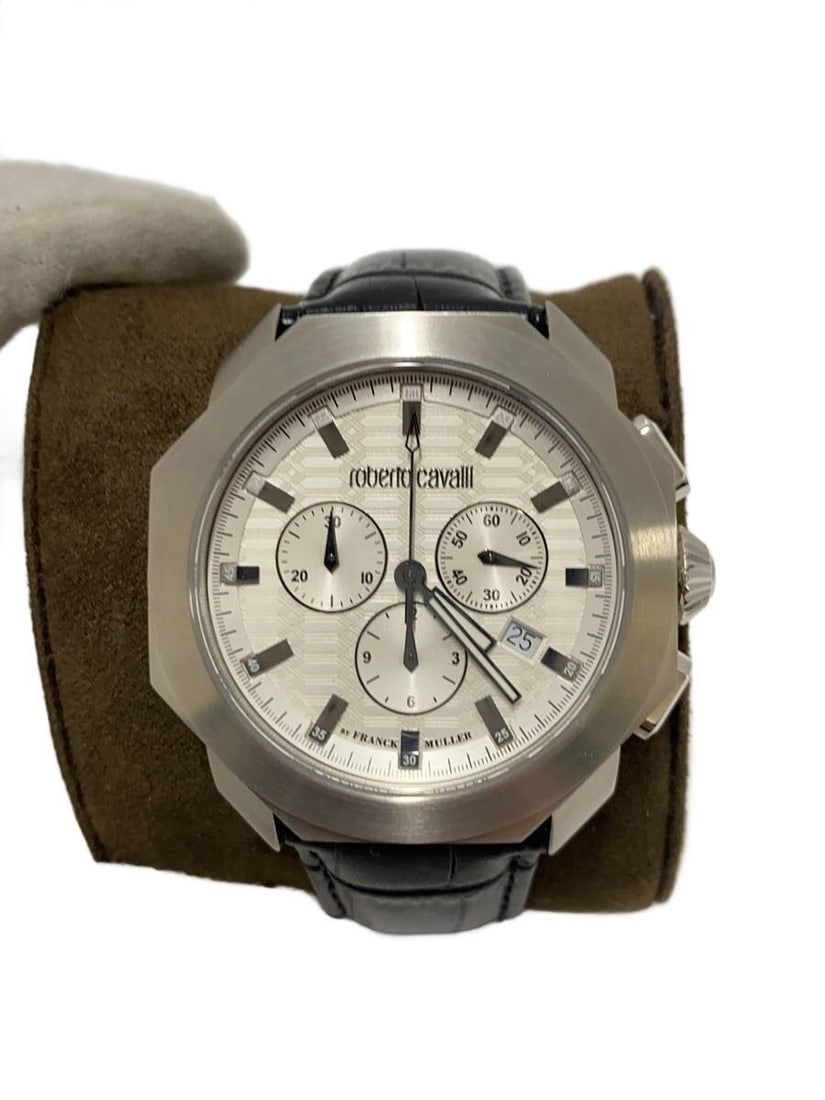 White Quartz Roberto Cavalli Franck Muller Men's Wristwatch 1G044 (1 of 6)