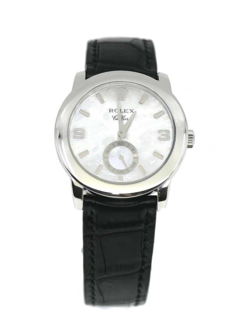 Rolex Cellini Platinum Watch 5240 35mm with Box: Rolex Cellini Platinum Watch 5240 35mm with Box Discover the elegance of the Rolex Cellini Platinum Watch, model 5240. This exquisite wristwatch features a luxurious platinum case measuring 35mm and s