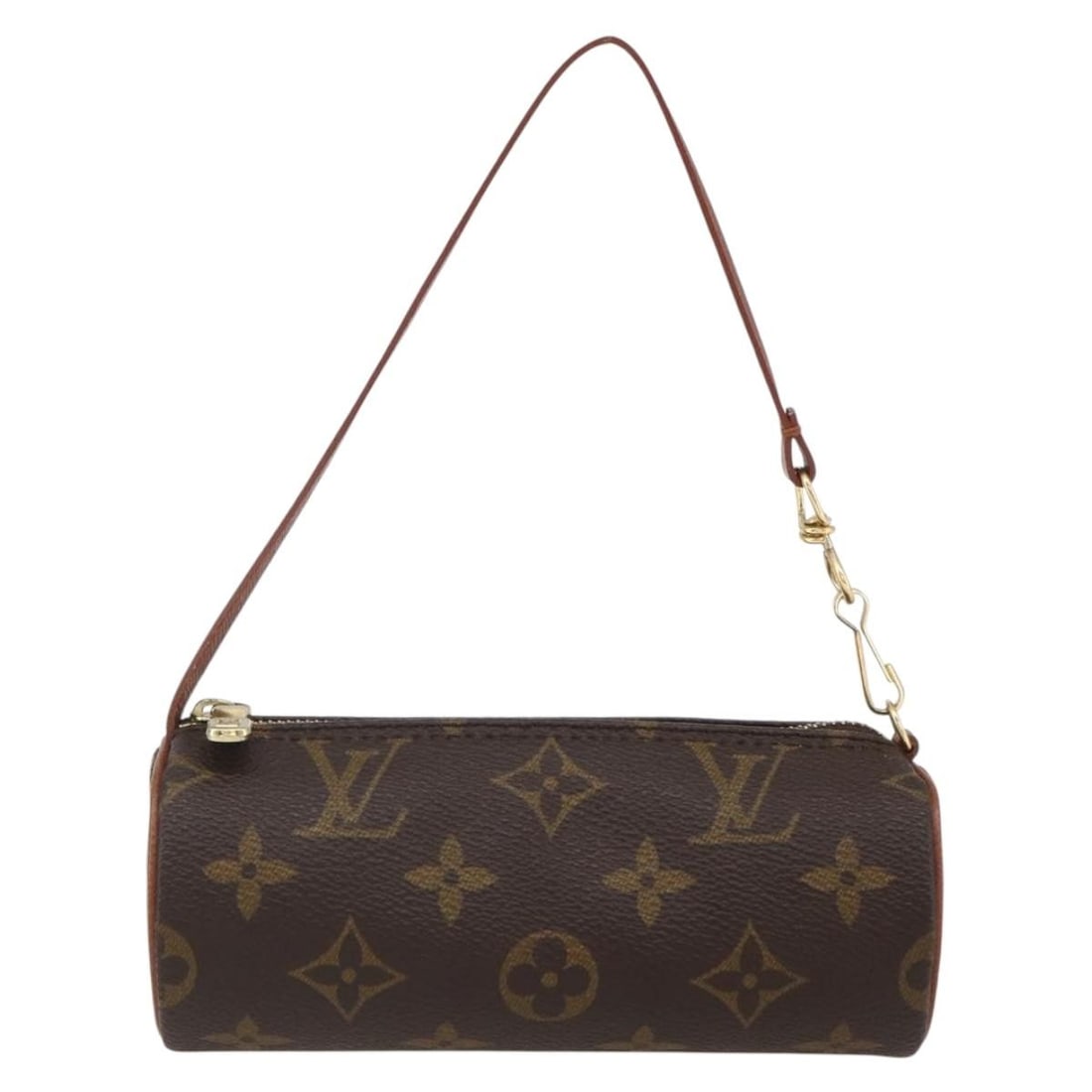 Papillon Pochette Shoulder Bag in Brown Monogram Canvas by Louis Vuitton: Papillon Pochette Shoulder Bag in Brown Monogram Canvas by Louis Vuitton The Louis Vuitton Papillon Pochette Monogram Canvas is a compact accessory crafted for women, featuring the iconic brown monogr