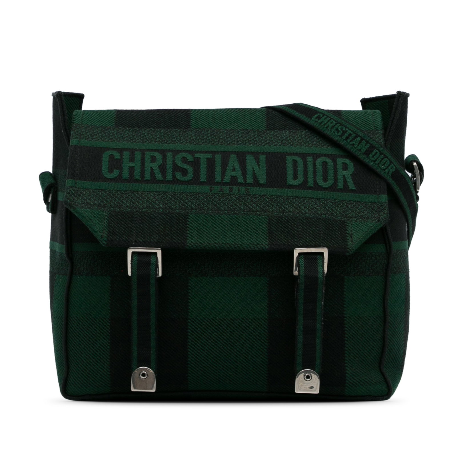 Dior Diorcamp Messenger Bag Green Canvas with Dust Bag: Dior Diorcamp Messenger Bag Green Canvas with Dust Bag The Diorcamp Messenger Bag is a stylish accessory crafted from durable canvas, featuring a flat shoulder strap for comfortable wear. This bag sho