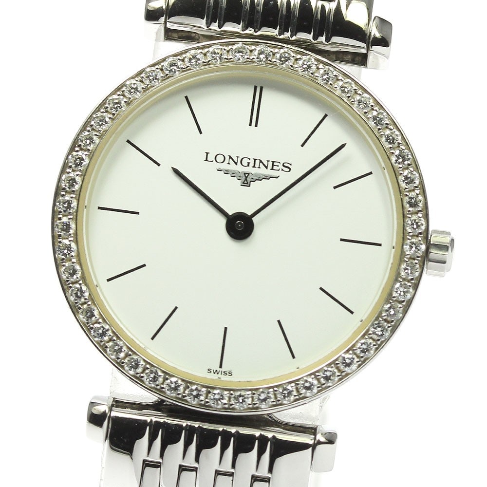 Longines Grand Classic Quartz Ladies Stainless Steel Watch L4.241.0: Longines Grand Classic Quartz Ladies Stainless Steel Watch L4.241.0 This Longines Grand Classic women's wristwatch features a stainless steel case and bracelet with a white dial. The watch operates wi