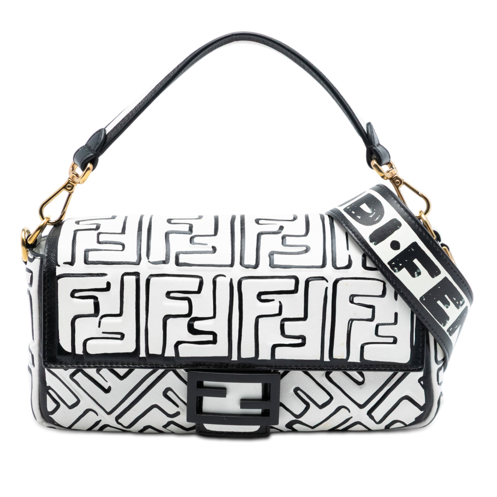 Fendi California Sky Joshua Vides Medium Leather Baguette Shoulder Satchel (1 of 7)