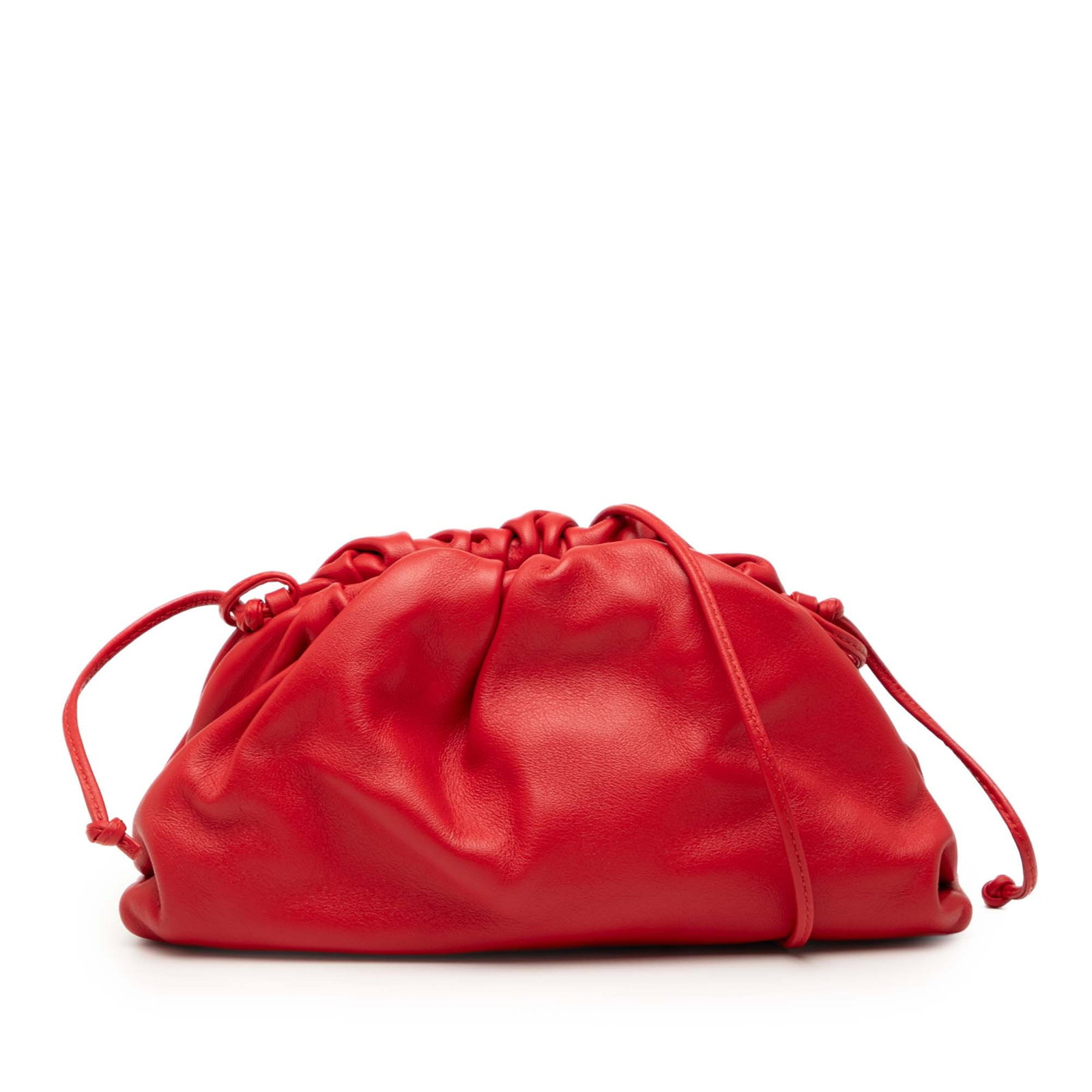 Bottega Veneta Red Lambskin Mini Pouch Crossbody Bag: Bottega Veneta Red Lambskin Mini Pouch Crossbody Bag The Bottega Veneta Mini Pouch Crossbody is a stylish and functional accessory crafted from luxurious lambskin leather. This crossbody bag features 