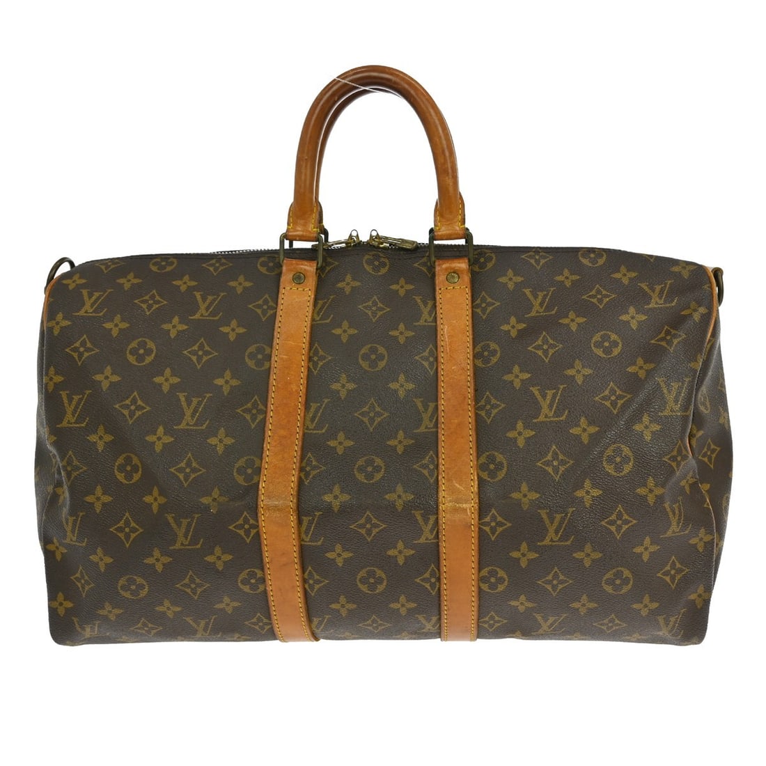 Louis Vuitton Keepall Bandouliere Monogram Brown Canvas Travel Bag: Louis Vuitton Keepall Bandouliere Monogram Brown Canvas Travel Bag The Louis Vuitton Keepall Bandouliere Bag in Monogram Canvas is a unisex travel bag featuring the iconic brown monogram canvas. Made 