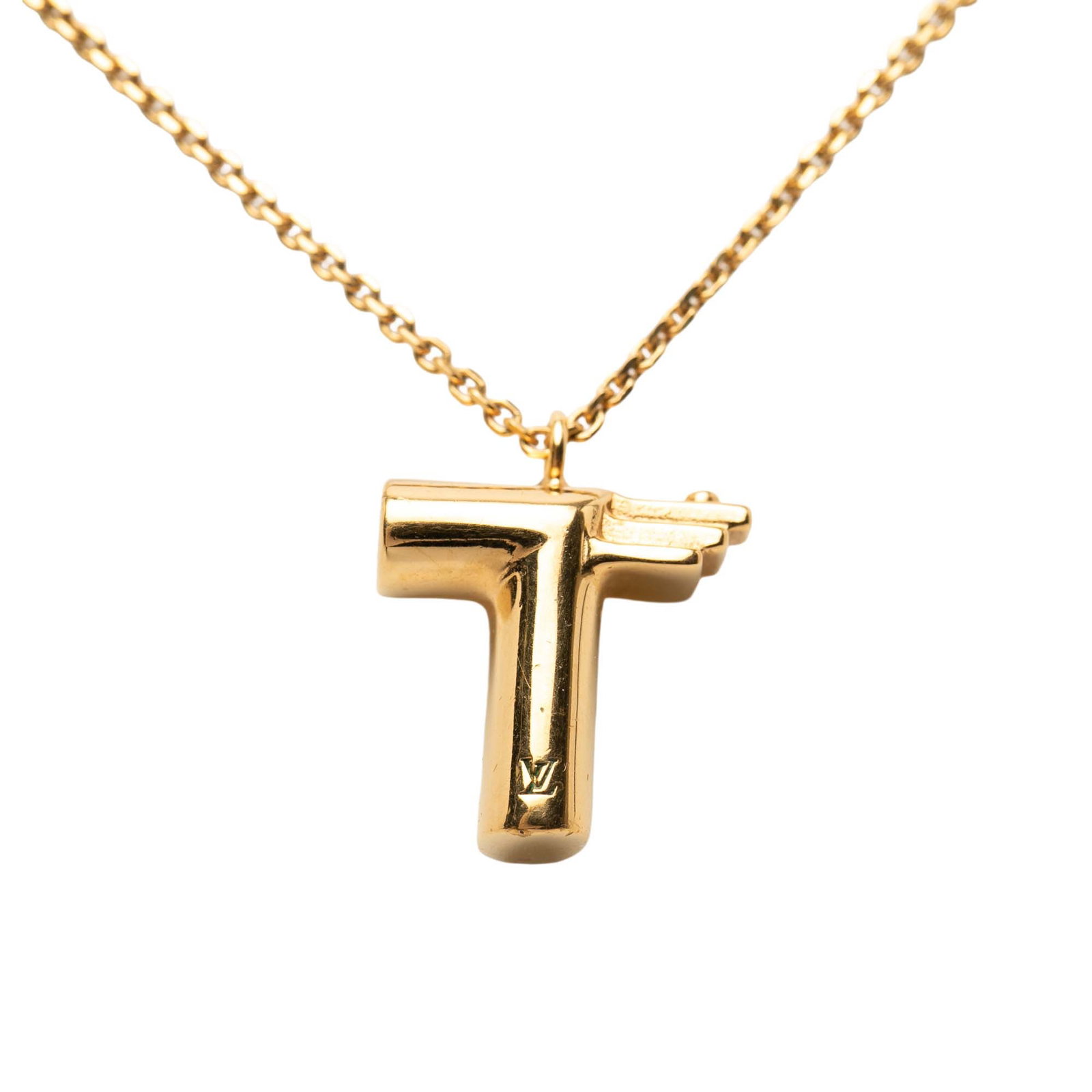 Louis Vuitton LV and Me T Pendant Gold Tone Necklace (1 of 6)