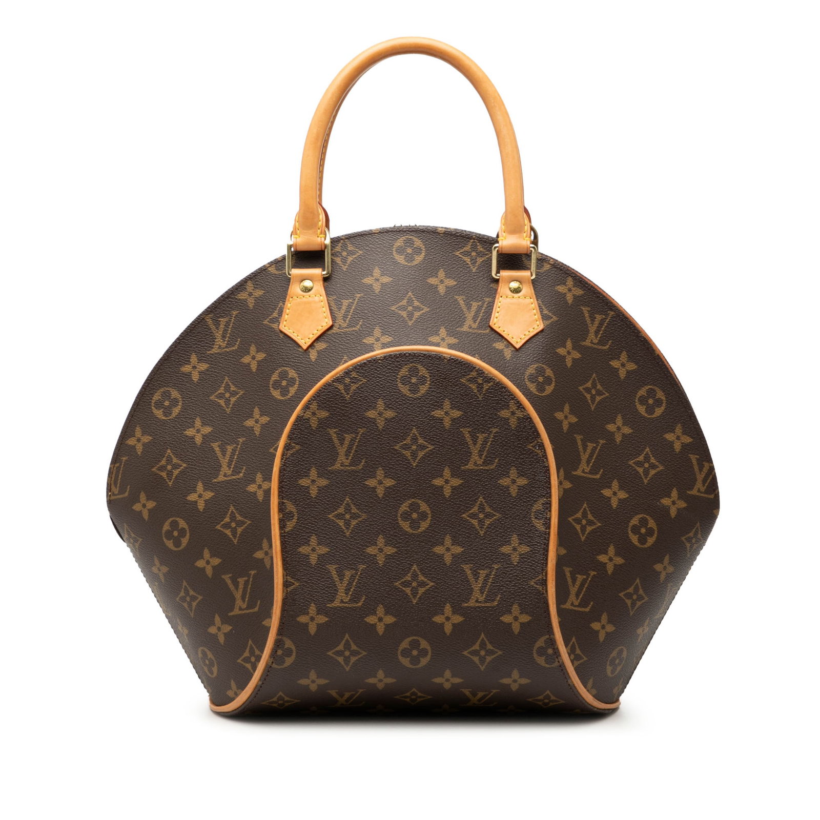 Louis Vuitton Ellipse MM Handbag in Monogram Canvas with Vachetta Trim: Louis Vuitton Ellipse MM Handbag in Monogram Canvas with Vachetta Trim The Louis Vuitton Monogram Ellipse MM features the iconic monogram canvas with vachetta leather trim and rolled leather handles. 