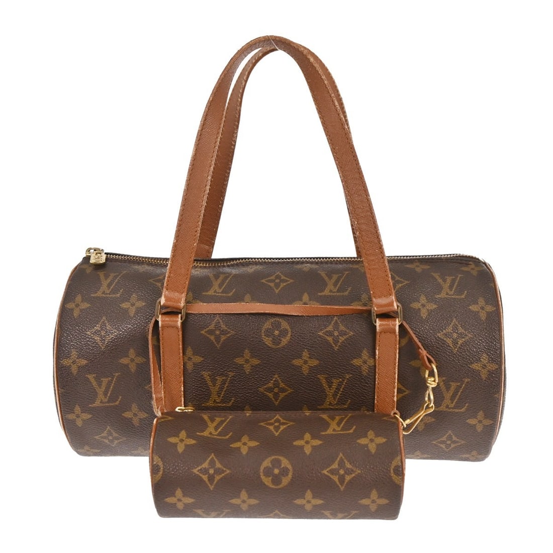 Louis Vuitton Papillon 30 Monogram Canvas Medium Brown Handbag: Louis Vuitton Papillon 30 Monogram Canvas Medium Brown Handbag This Louis Vuitton Papillon 30 handbag features the iconic monogram canvas exterior with brown leather double handles and a zip closure. 