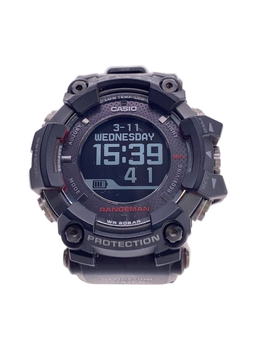 Casio G Shock GPR B1000 1JR Black Men's Wristwatch: Casio G Shock GPR B1000 1JR Black Men's Wristwatch This is a Casio G-SHOCK GPR-B1000-1JR men's wristwatch in black. Made in Japan, this pre-owned watch is in slightly used condition. It features a dur