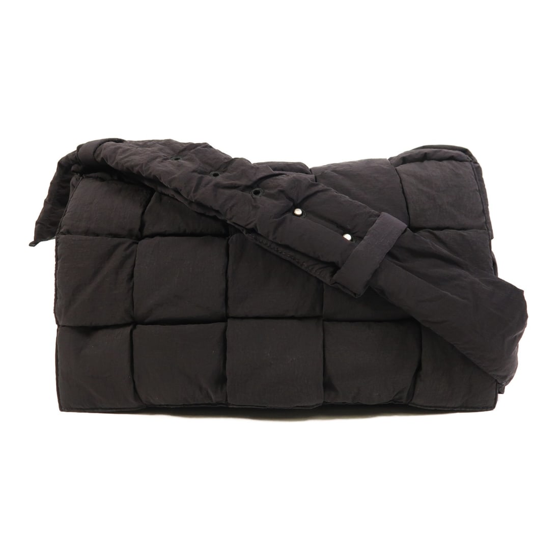 Bottega Veneta Padded Tech Cassette Black Nylon Shoulder Bag with Silver Hardware (1 of 14)