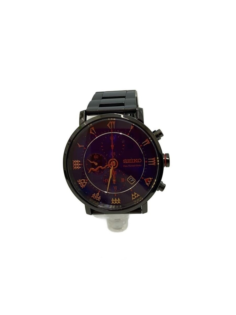 Seiko Ereshkigal Collaboration Gold Stainless Steel Men's Wristwatch: Seiko Ereshkigal Collaboration Gold Stainless Steel Men's Wristwatch This SEIKO men's wristwatch is a special collaboration model inspired by Fate/Grand Order's Ereshkilgal. The watch features a gold-