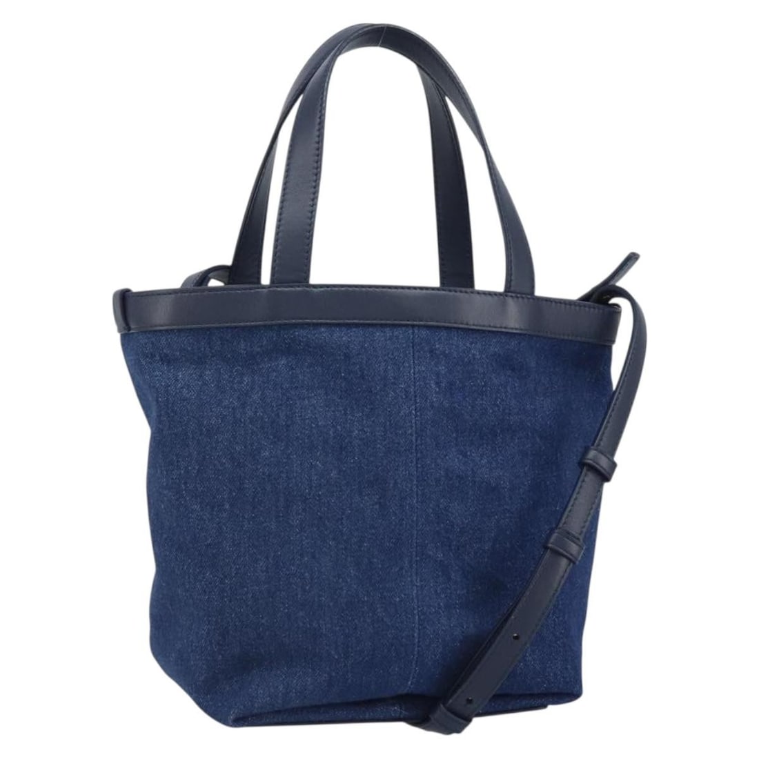 Bottega Veneta Small Blue Canvas Flap Bag with Shoulder Strap and Dust Bag (1 of 18)