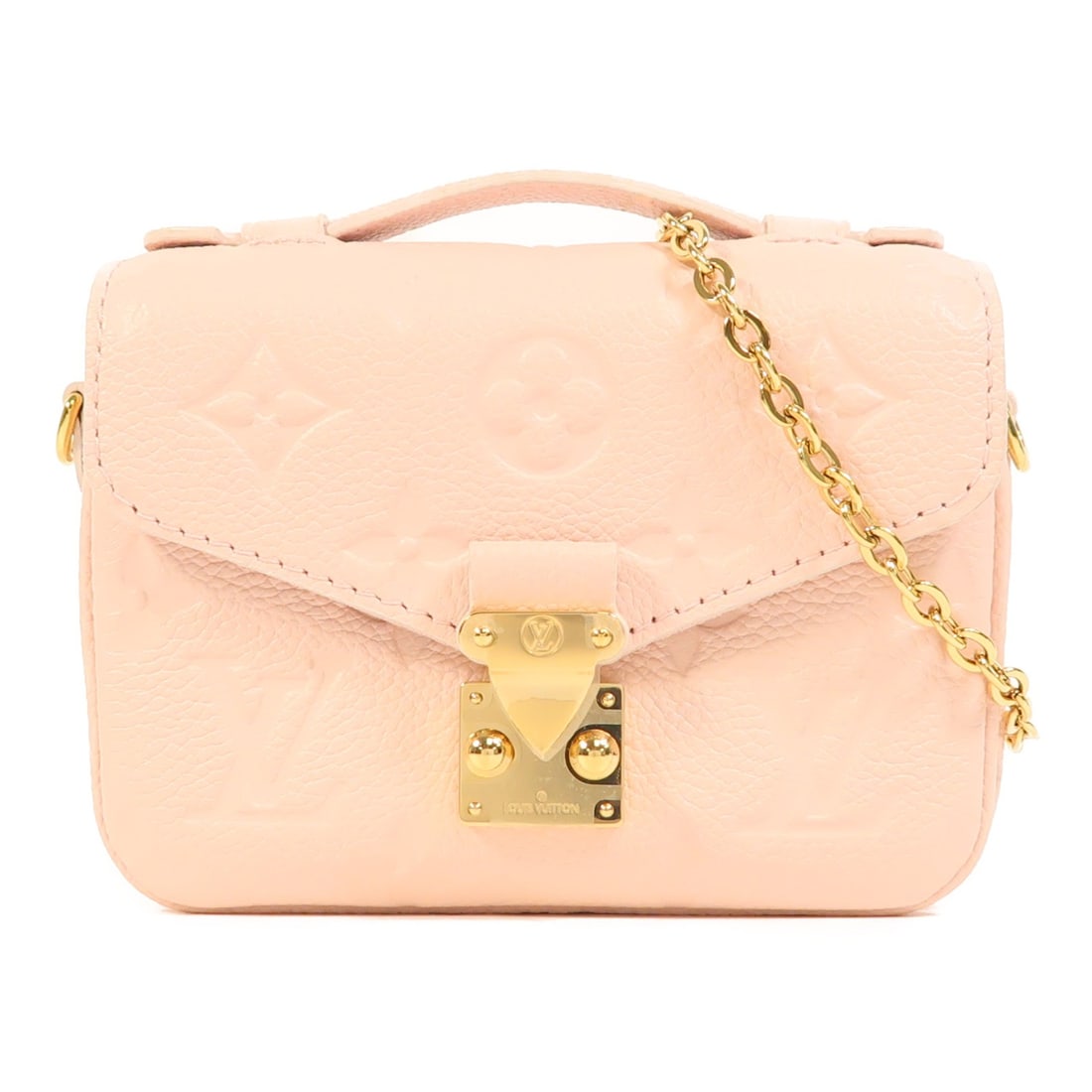 LOUIS VUITTON Micro Metis 2 Way Bag M81389 Pink Leather GHW: LOUIS VUITTON Micro Metis 2 Way Bag M81389 Pink Leather GHW This exquisite Louis Vuitton Micro Metis 2 Way Bag showcases a stunning pink Monogram Empreinte leather exterior. Designed for versatility, 
