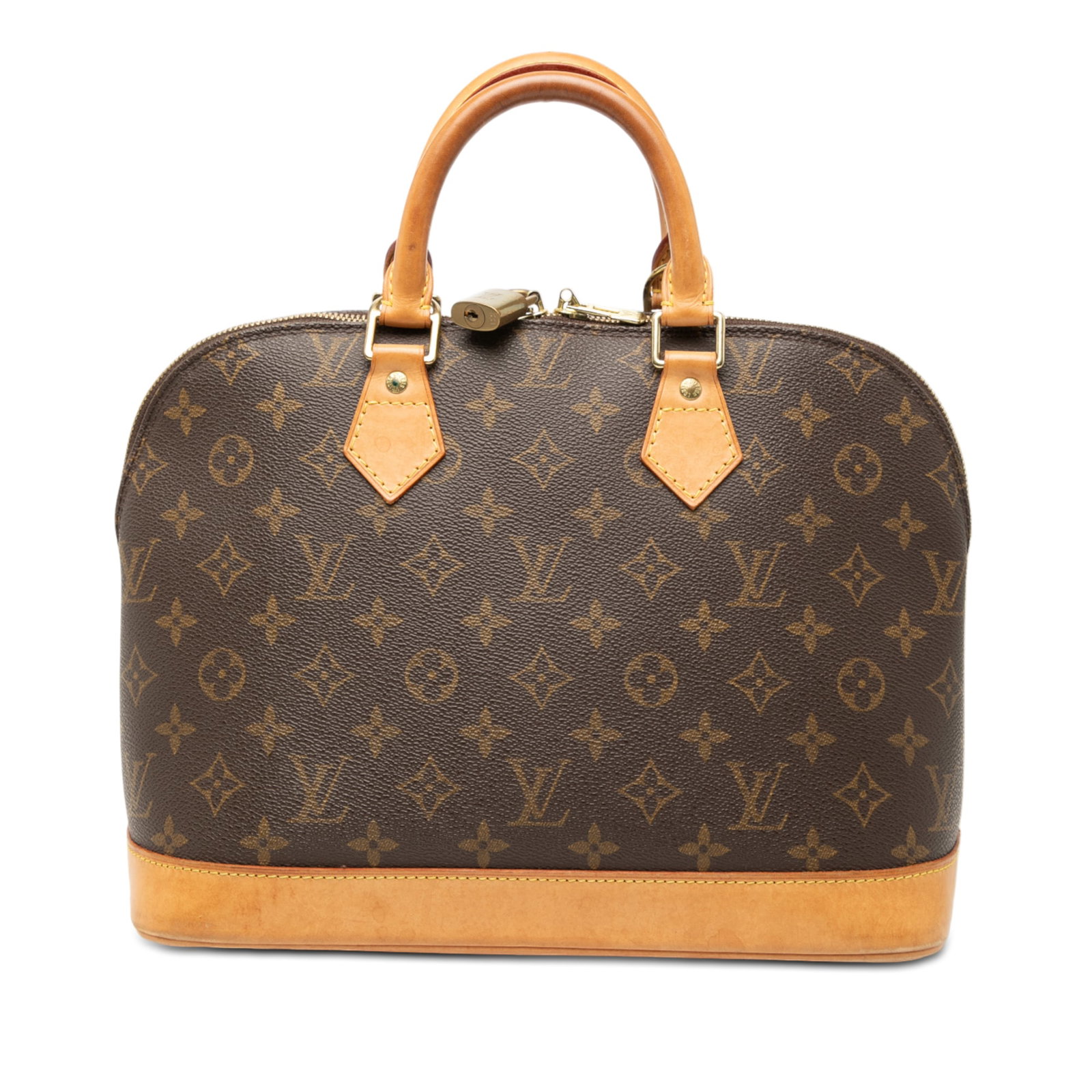 Louis Vuitton Alma PM Brown Monogram Canvas Handbag with Vachetta Leather Trim (1 of 8)