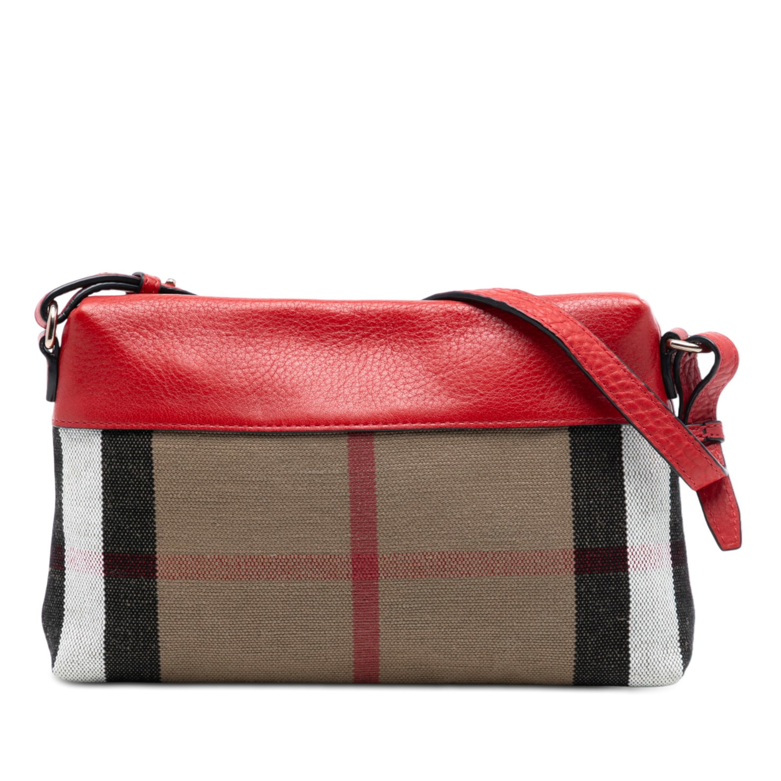 Burberry Farley Crossbody Bag with Mega Check Canvas and Leather Trim: Burberry Farley Crossbody Bag with Mega Check Canvas and Leather Trim This Burberry Small Mega Check Canvas Farley Crossbody features a canvas body with leather trim, a flat leather strap, and a zip c