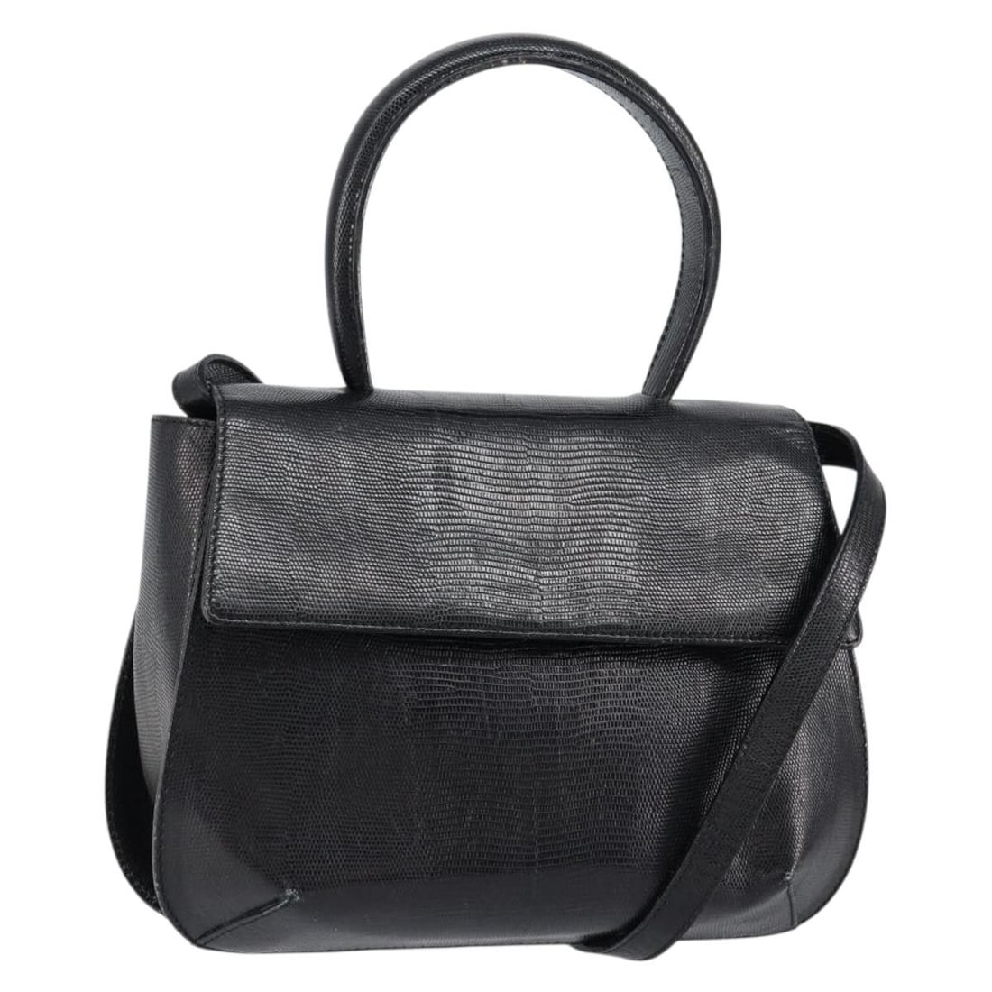 Black Leather Salvatore Ferragamo Women's Vintage Purse 23x17x6cm: Black Leather Salvatore Ferragamo Women's Vintage Purse 23x17x6cm This vintage Salvatore Ferragamo handbag is crafted from black leather and designed for women. It features a compact shape suitable fo