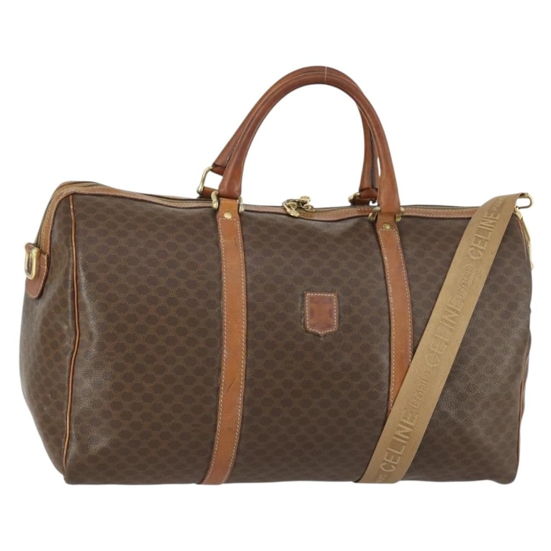 Brown Coated Canvas Travel Duffle by Celine 48cm x 27cm x 23cm (1 of 18)