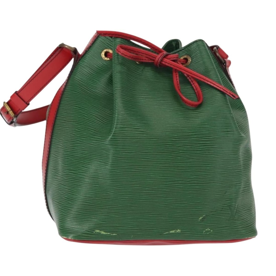 Louis Vuitton Epi Leather Green Petit Noe Shoulder Bag 25x27x19cm: Louis Vuitton Epi Leather Green Petit Noe Shoulder Bag 25x27x19cm Louis Vuitton Bicolor Petit Noe handbag crafted from green Epi leather, designed for women. This pre-owned shoulder bag is in good con