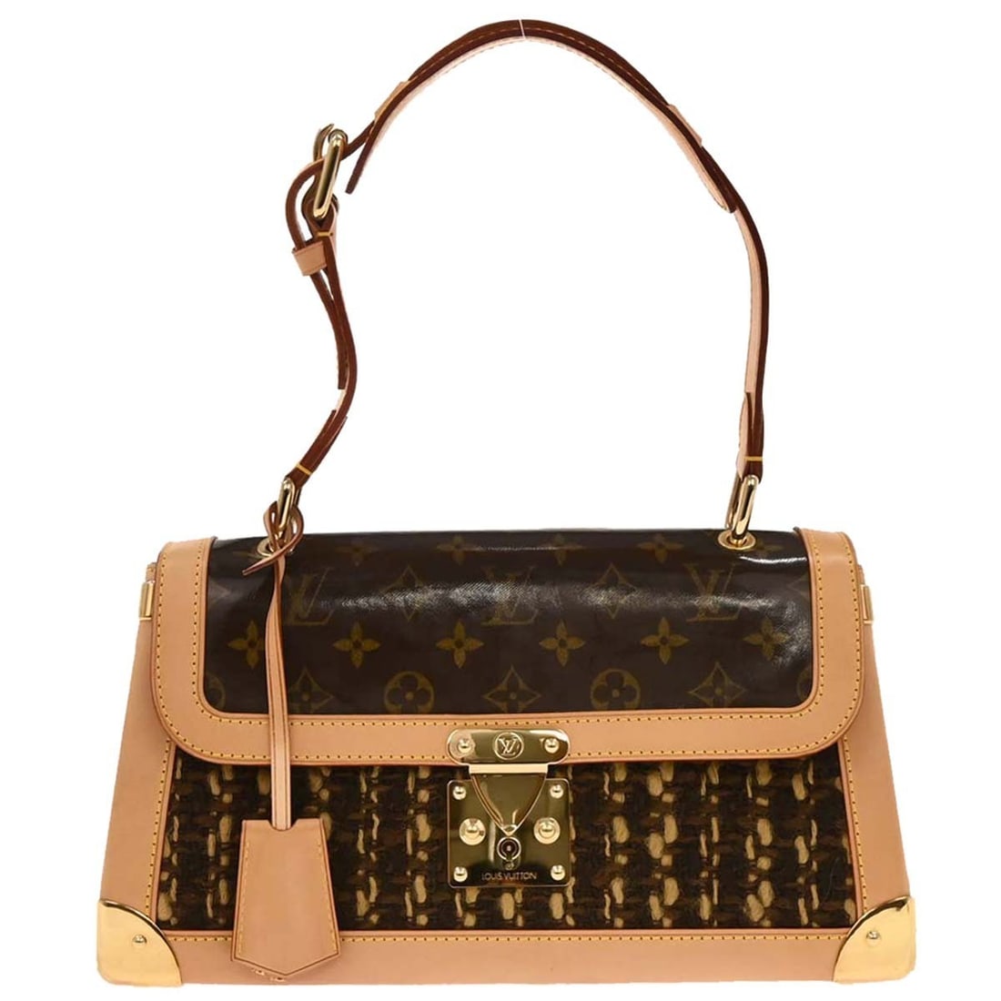 Louis Vuitton Tweedy Monogram PVC Handbag M92820 Brown: Louis Vuitton Tweedy Monogram PVC Handbag M92820 Brown This stylish Louis Vuitton Tweed PVC Monogram Tweedy Handbag is perfect for casual occasions. Crafted from a combination of leather, PVC, and twe