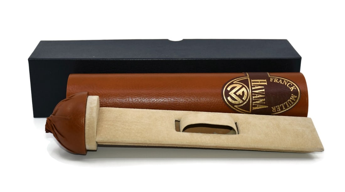 Franck Muller Authentic Havana Presentation Box 15x4x3 Inches Brown: Franck Muller Authentic Havana Presentation Box 15x4x3 Inches Brown Presenting the Franck Muller Havana Watch Box, a sophisticated presentation box designed to elegantly house your watch collection. T
