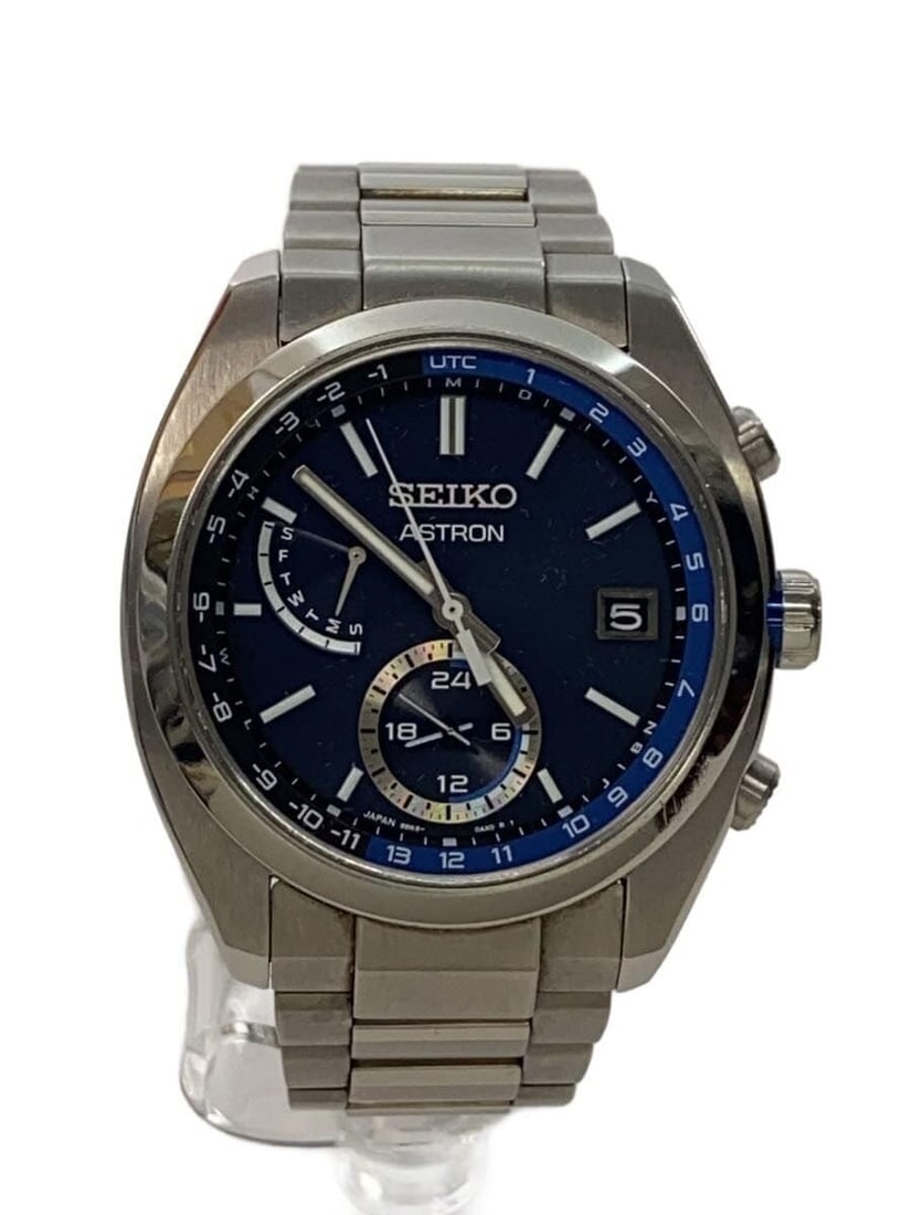Seiko Astron navy stainless steel men's wristwatch 8B63-0BA0: Seiko Astron navy stainless steel men's wristwatch 8B63-0BA0 This Seiko Astron 8B63-0BA0 men's wristwatch features a navy dial and a stainless steel case, offering a sophisticated and durable design. 