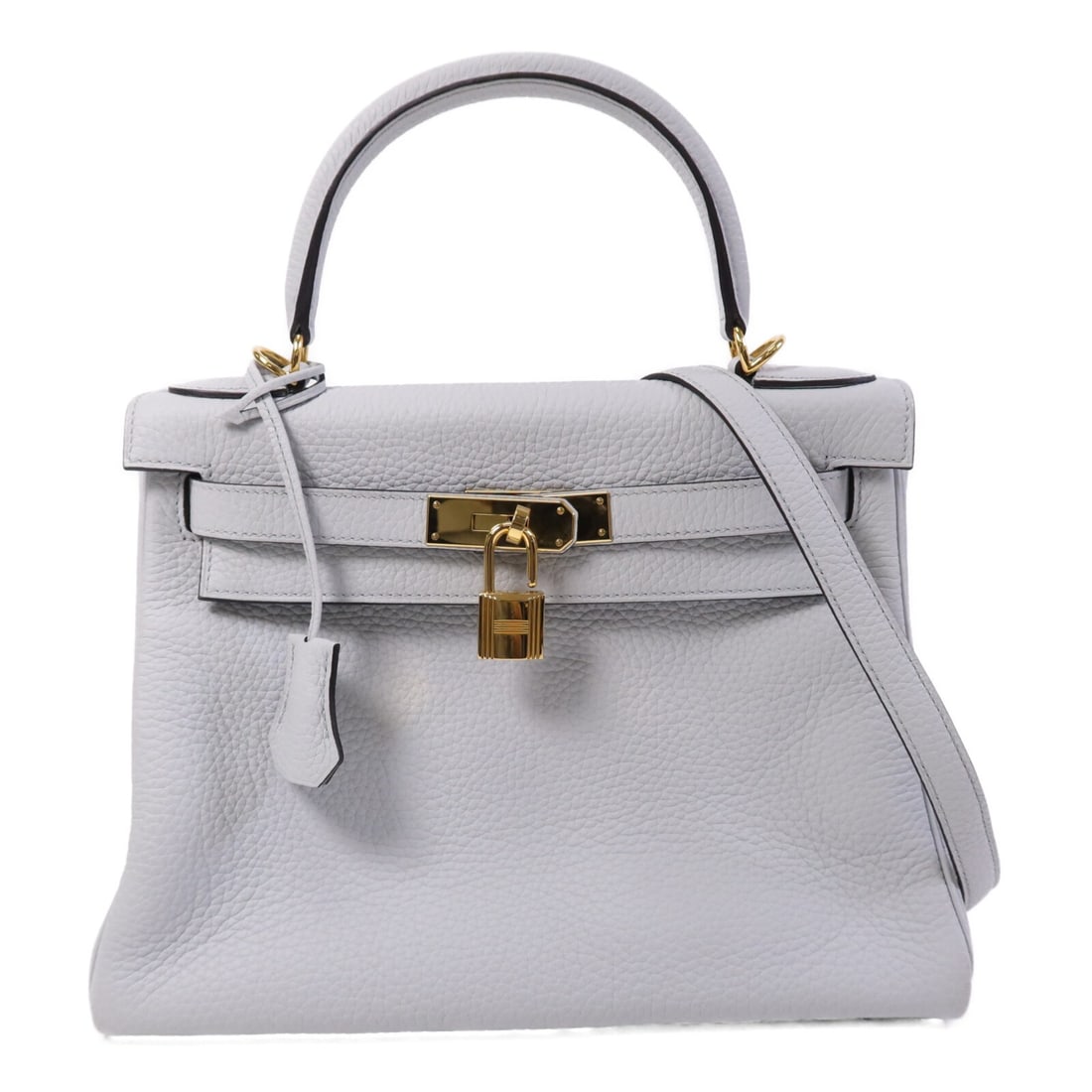 Hermes Kelly 28 Togo Leather Shoulder Handbag with Gold Hardware Blue Pale: Hermes Kelly 28 Togo Leather Shoulder Handbag with Gold Hardware Blue Pale This Hermes Kelly 28 is a two-way shoulder bag crafted from Togo calfskin leather in a beige color. Designed for women, this 