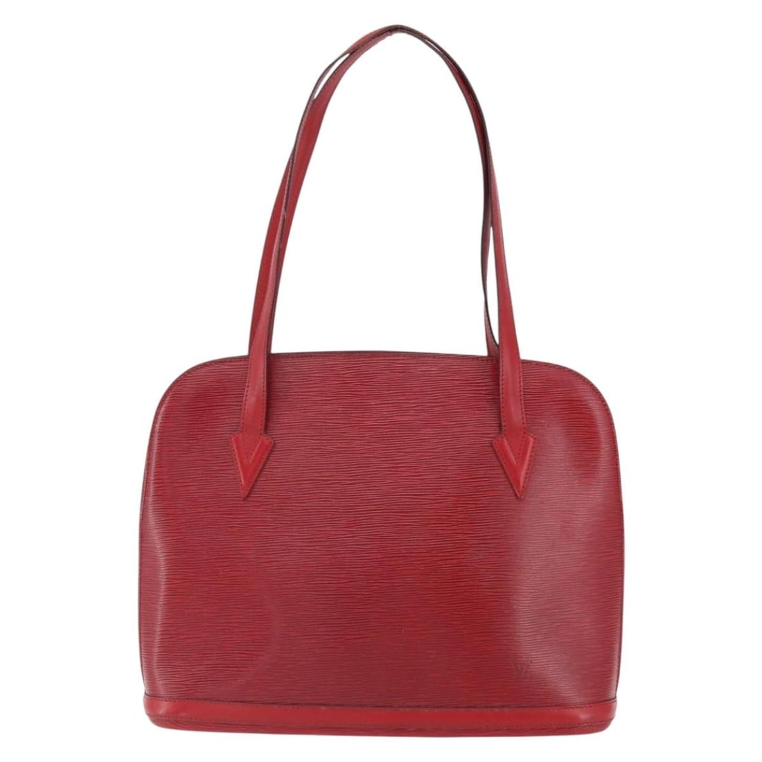 Louis Vuitton Lussac Red Leather Handbag 37cm x 30cm x 12cm: Louis Vuitton Lussac Red Leather Handbag 37cm x 30cm x 12cm This Louis Vuitton Lussac handbag is crafted from red Epi leather, designed for women. The bag features a shoulder strap and metal fittings,