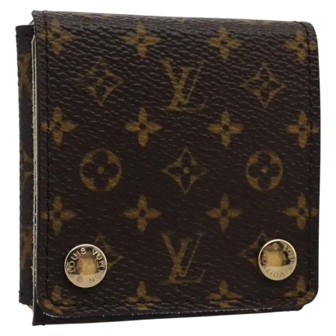 Louis Vuitton Monogram Canvas Jewelry Box Small French Case for Women: Louis Vuitton Monogram Canvas Jewelry Box Small French Case for Women This Louis Vuitton monogram jewelry box is crafted from signature monogram canvas and features a compact, elegant design. The exte